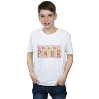 Marvel Boy's Black Panther Tribal Logo T-Shirt in White | Size: 5-6 Years