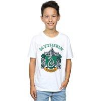 Harry Potter Boy's Slytherin Crest T-Shirt in White | Size: 7-8 Years