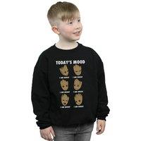 Marvel Boy's Guardians Of The Galaxy Groot Todays Mood Sweatshirt in Black | Size: 7-8 Years