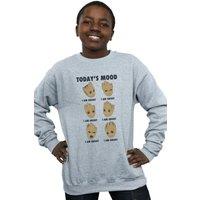 Marvel Boy's Guardians Of The Galaxy Groot Todays Mood Sweatshirt in Grey | Size: 7-8 Years