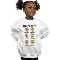 Marvel Girl's Guardians Of The Galaxy Groot Todays Mood Sweatshirt in White | Size: 5-6 Years
