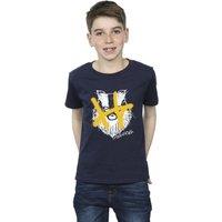 Harry Potter Boy's Hufflepuff Pop Spray T-Shirt in Navy | Size: 12-13 Years