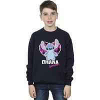 Disney Boy's Lilo & Stitch Ohana Forever Heart Sweatshirt in Navy | Size: 3-4 Years