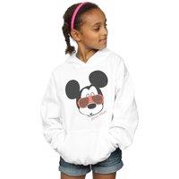 Disney Girl's Mickey Mouse Sunglasses Hoodie in White | Size: 7-8 Years