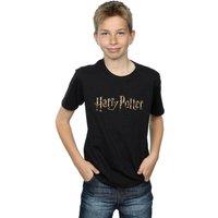 Harry Potter Boy's Full Colour Logo T-Shirt in Black | Size: 5-6 Years