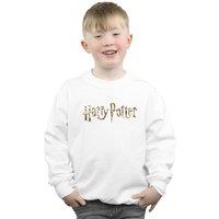 Harry Potter Boy's Full Colour Logo Sweatshirt in White | Size: 7-8 Years