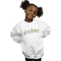 Harry Potter Girl's Full Colour Logo Sweatshirt in White | Size: 9 Years