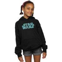 Star Wars Girl's Retro X-Wing Pattern Logo Hoodie in Black | Size: 7-8 Years