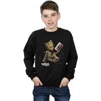 Marvel Boy's Guardians Of The Galaxy Groot Tape Sweatshirt in Black | Size: 12-13 Years