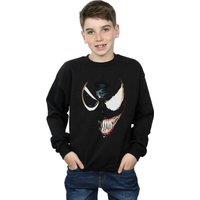 Marvel Boy's Venom Split Face Sweatshirt in Black | Size: 5-6 Years