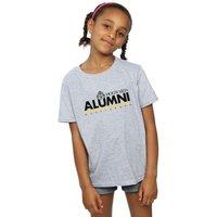 Harry Potter Girl's Hogwarts Alumni Hufflepuff Cotton T-Shirt in Grey | Size: 7-8 Years