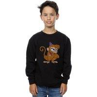 Disney Boy's Aladdin Classic Angry Abu Sweatshirt in Black | Size: 5-6 Years