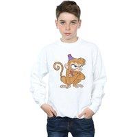 Disney Boy's Aladdin Classic Angry Abu Sweatshirt in White | Size: 7-8 Years