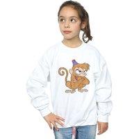 Disney Girl's Aladdin Classic Angry Abu Sweatshirt in White | Size: 7-8 Years