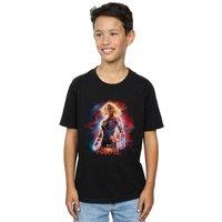 Marvel Boy's Captain Poster T-Shirt in Black | Size: 5-6 Years