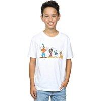 Disney Boy's Mickey Mouse Friends T-Shirt in White | Size: 5-6 Years