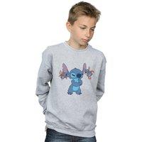 Disney Boy's Lilo & Stitch Little Devils Sweatshirt in Grey | Size: 5-6 Years