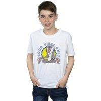Disney Boy's The Lion King Rafiki Good Vibes Only T-Shirt in White | Size: 9 Years