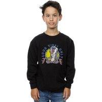Disney Boy's The Lion King Rafiki Good Vibes Only Sweatshirt in Black | Size: 9 Years