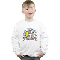 Disney Boy's The Lion King Rafiki Good Vibes Only Sweatshirt in White | Size: 12-13 Years