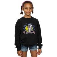 Disney Girl's The Lion King Rafiki Good Vibes Only Sweatshirt in Black | Size: 9 Years