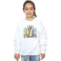 Disney Girl's The Lion King Rafiki Good Vibes Only Sweatshirt in White | Size: 12-13 Years