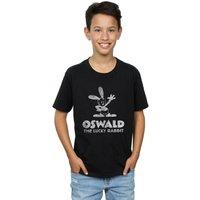 Disney Boy's Oswald Logo T-Shirt in Black | Size: 7-8 Years