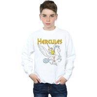 Disney Boy's Hercules With Pegasus Sweatshirt in White | Size: 7-8 Years