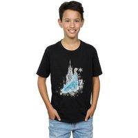 Disney Boy's Frozen Elsa & Olaf Winter Magic T-Shirt in Black | Size: 5-6 Years