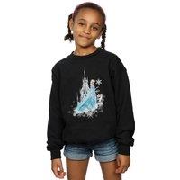 Disney Girl's Frozen Elsa & Olaf Winter Magic Sweatshirt in Black | Size: 5-6 Years
