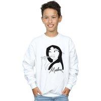 Disney Boy's Mulan Chopsticks Sweatshirt in White | Size: 7-8 Years