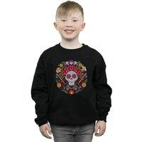 Disney Boy's Coco Embroidered Skull Print Sweatshirt in Black | Size: 3-4 Years