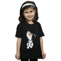 Disney Girl's Frozen 2 Olaf & Salamander Cotton T-Shirt in Black | Size: 3-4 Years
