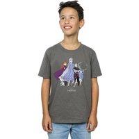 Disney Boy's Frozen 2 Distressed Group T-Shirt in Charcoal | Size: 3-4 Years