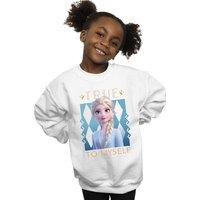Disney Girl's Frozen 2 Elsa True To Myself Sweatshirt in White | Size: 3-4 Years