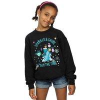 Disney Girl's Princess Jasmine Sparkle & Shine Sweatshirt in Black | Size: 9 Years