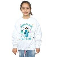 Disney Girl's Princess Jasmine Sparkle & Shine Sweatshirt in White | Size: 7-8 Years