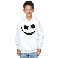 Disney Boy's Nightmare Before Christmas Jacks Face Bold Hoodie in White | Size: 5-6 Years
