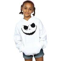 Disney Girl's Nightmare Before Christmas Jacks Face Bold Hoodie in White | Size: 3-4 Years