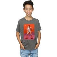 David Bowie Boy's On Mars T-Shirt in Charcoal | Size: 3-4 Years
