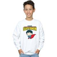 DC Comics Boy's Superman My Dad Is My Hero Sweatshirt in White | Size: 3-4 Years