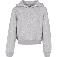 Build Your Brand Girl's Cropped Hoodie in Grey | Size: 4-6 Years