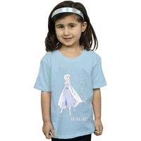 Disney Girl's Frozen 2 Elsa Make Today Magic Cotton T-Shirt in Baby Blue | Size: 5-6 Years