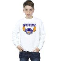Disney Boy's Lilo & Stitch Purple Sweatshirt in White | Size: 9 Years