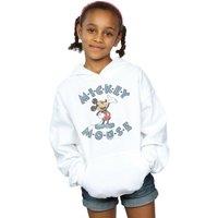 Disney Girl's Mickey Mouse Dash Hoodie in White | Size: 9 Years