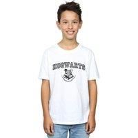 Harry Potter Boy's Hogwarts Crest T-Shirt in White | Size: 9 Years