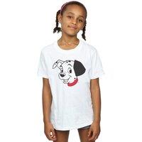 Disney Girl's 101 Dalmatians Dalmatian Head Cotton T-Shirt in White | Size: 3-4 Years