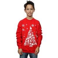 Star Wars Boy's Christmas Tree Sweatshirt in Red | Size: 3-4 Years