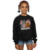Disney Girl's Lady & The Tramp Love Sweatshirt in Black | Size: 3-4 Years