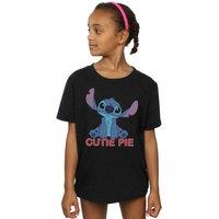 Disney Girl's Lilo & Stitch Stitch Cutie Pie Cotton T-Shirt in Black | Size: 3-4 Years